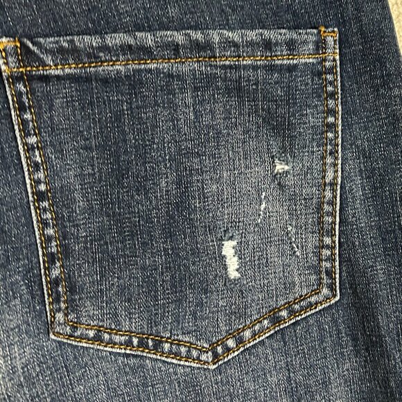 Cabi Exposed BUTTON FLY Distressed Straight Leg Jeans Women's Size 8 - Picture 11 of 14